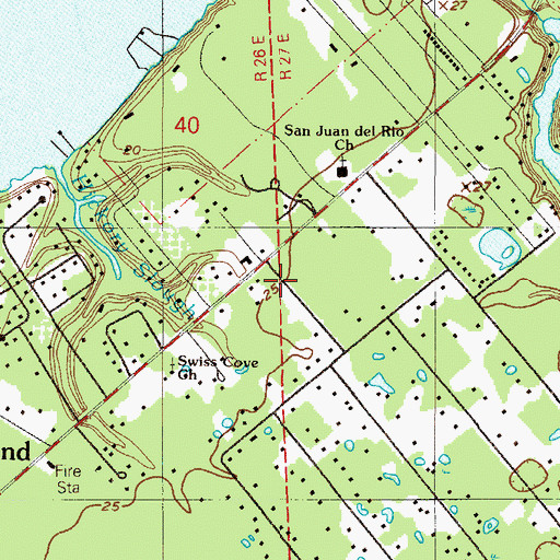 Topographic Map of Saint Johns County Fire Rescue Station 2 Switzerland, FL