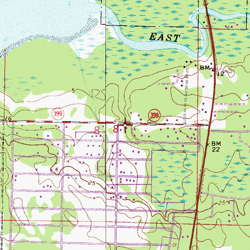Topographic Map of Holley Navarre Fire District Station 43, FL