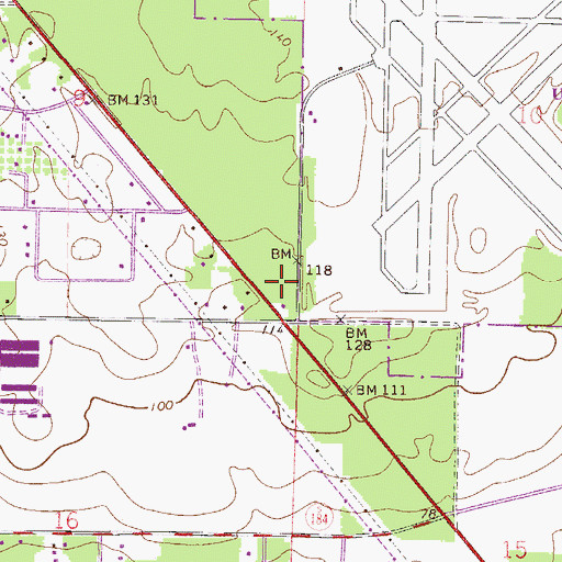 Topographic Map of East Milton Volunteer Fire Department Station 2, FL