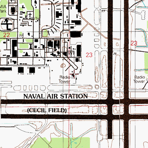 Topographic Map of Jacksonville Fire and Rescue Department Station 56, FL