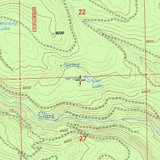 Topographic Map of Owl Lake, CA