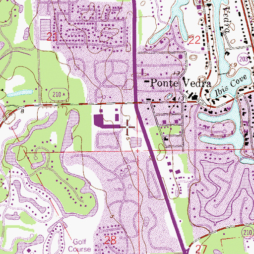 Topographic Map of Saint Johns County Fire Rescue Station 10 Ponte Vedra, FL