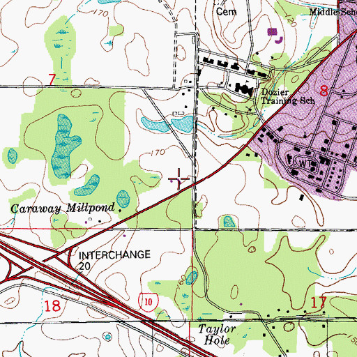 Topographic Map of Marianna Fire Department Station 16, FL
