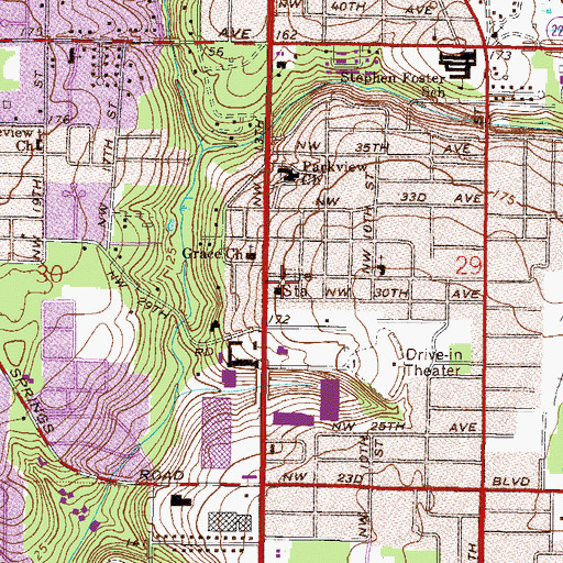 Topographic Map of Gainesville Fire and Rescue Station 5, FL