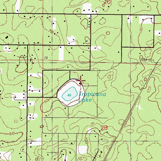Topographic Map of Marion County Fire Rescue Station 25 Lake Tropicana, FL