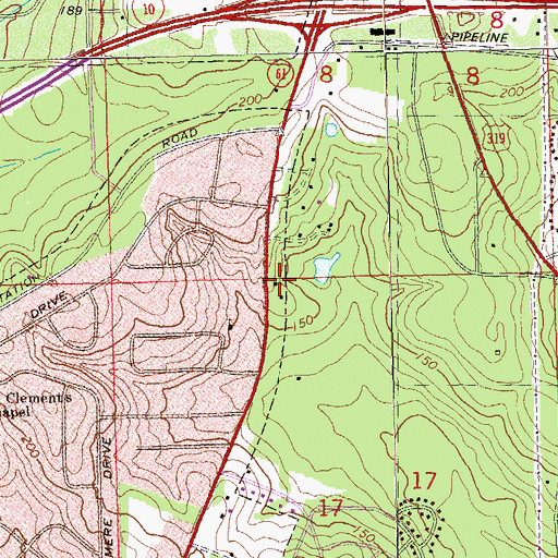 Topographic Map of Tallahassee City Fire Department Station 9, FL