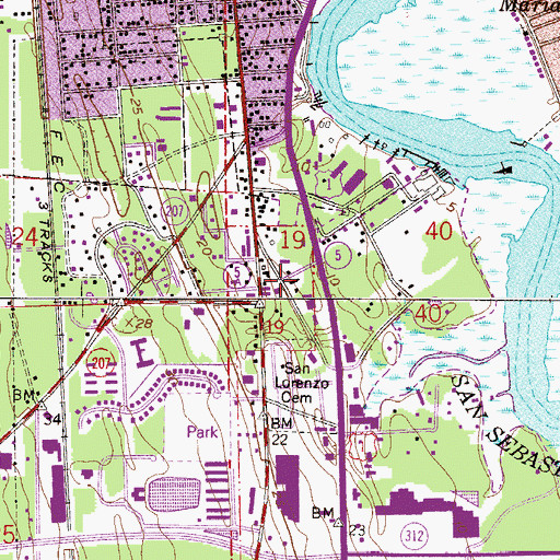 Topographic Map of Saint Johns County Fire Rescue Station 15 Emergency Medical Services, FL