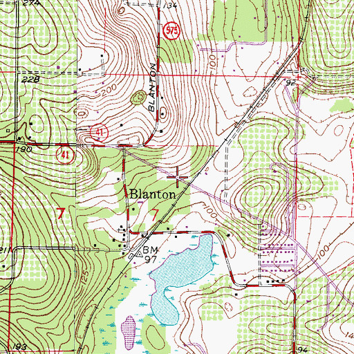 Topographic Map of Pasco County Fire Rescue Station 36, FL