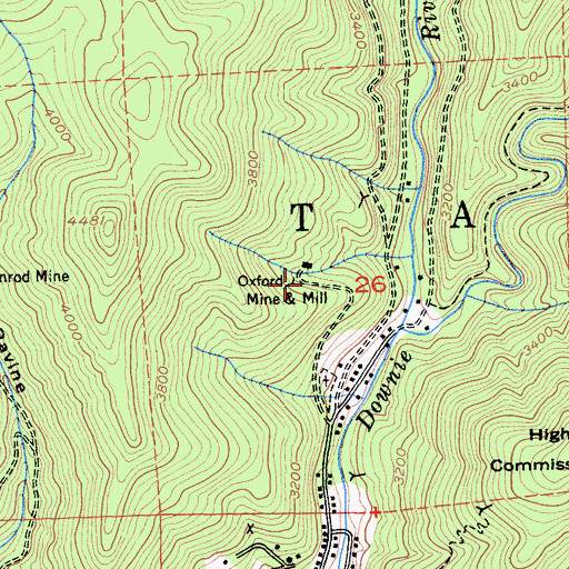 Topographic Map of Oxford Mine, CA