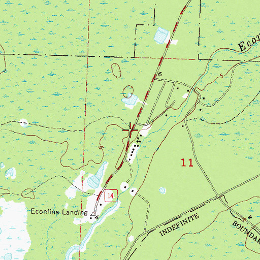 Topographic Map of Econ Fina Volunteer Fire Department, FL