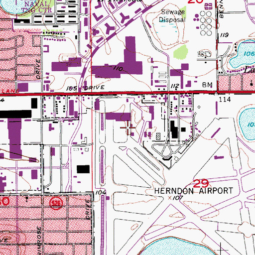Topographic Map of Orange County Fire Rescue Department Station 97 Air Support, FL