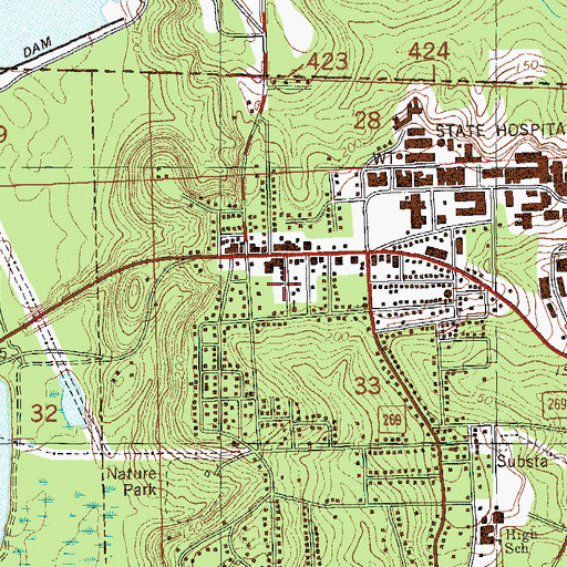 Topographic Map of Chattahoochee Fire Department, FL