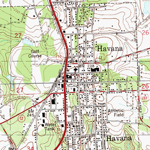 Topographic Map of Havana Fire Department, FL