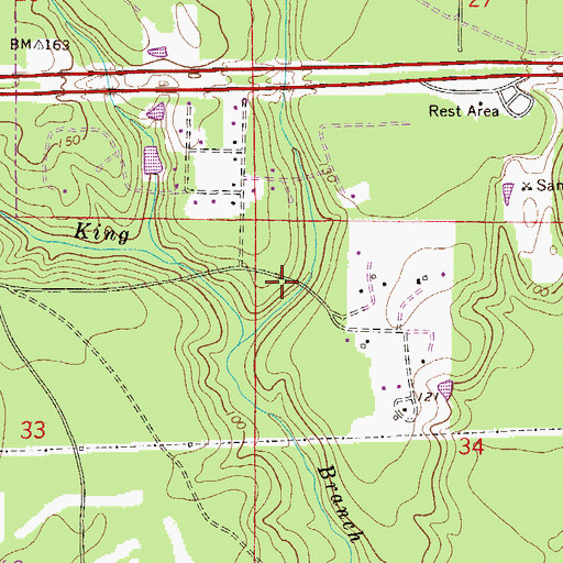 Topographic Map of North Okaloosa Fire Department Station 84, FL
