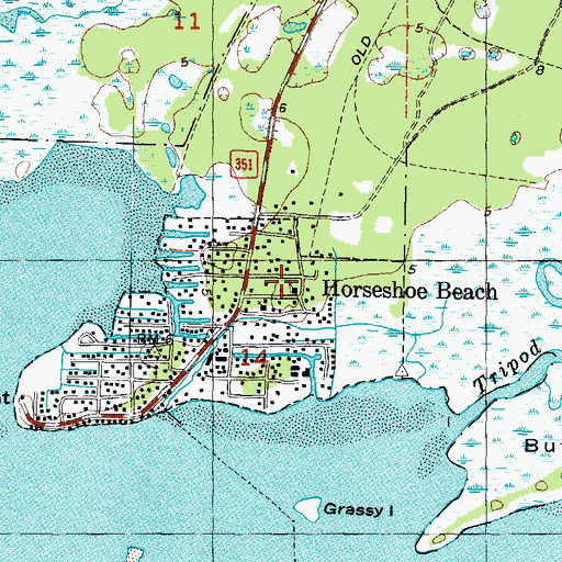 Topographic Map of Dixie County Fire and Rescue Station 61, FL