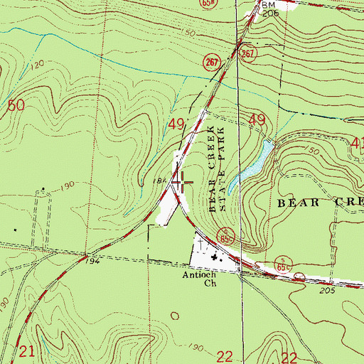 Topographic Map of Wetumpka Volunteer Fire Department Station 1, FL