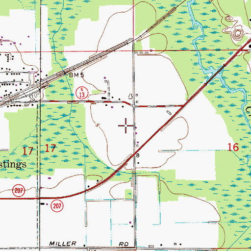 Topographic Map of Saint Johns County Fire Rescue Station 8 Hastings, FL
