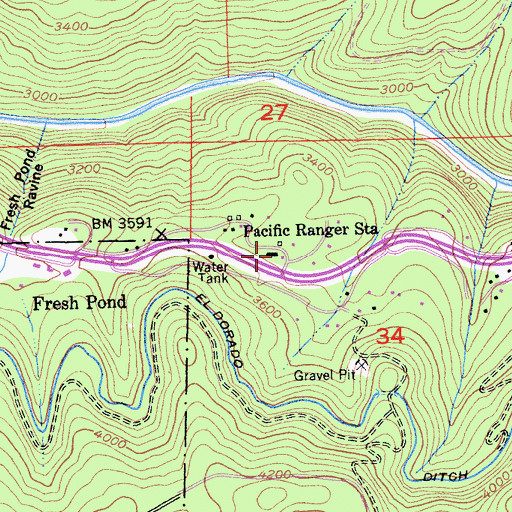 Topographic Map of Pacific Ranger Station, CA