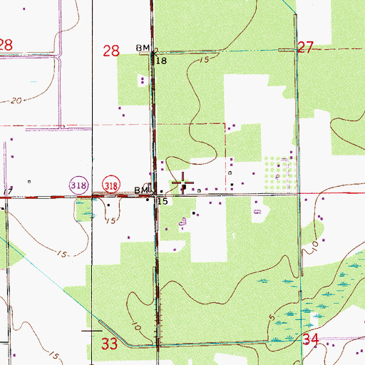 Topographic Map of Saint Johns Park Volunteer Fire Department Station 71, FL