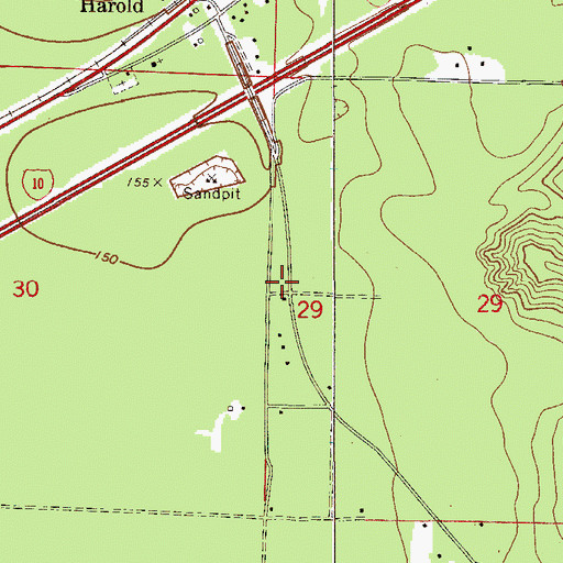 Topographic Map of Harold Volunteer Fire Department 16, FL
