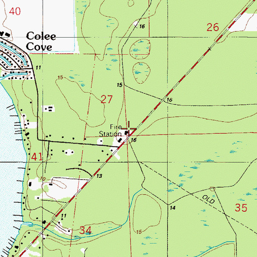 Topographic Map of Saint Johns County Fire Rescue Station 3A, FL
