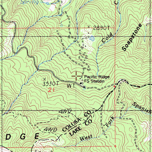 Topographic Map of Pacific Ridge Forest Service Station, CA