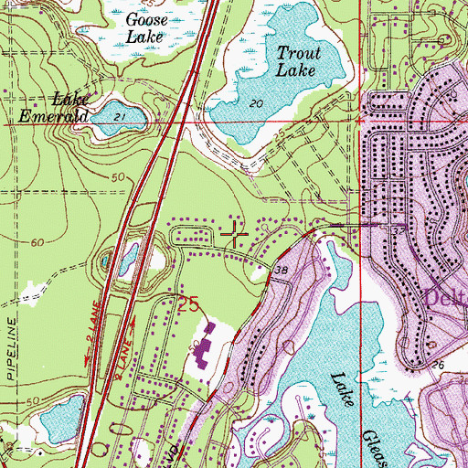 Topographic Map of Deltona Fire Rescue Department Station 62, FL