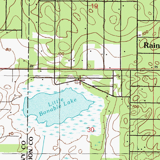 Topographic Map of Rainbow Lakes Estates Fire Department Station 2, FL