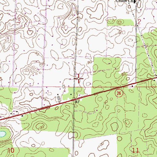 Topographic Map of Gilchrist County Fire and Rescue Station 4, FL