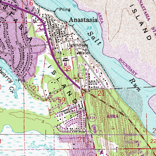 Topographic Map of Saint Augustine Fire Department Island Station, FL