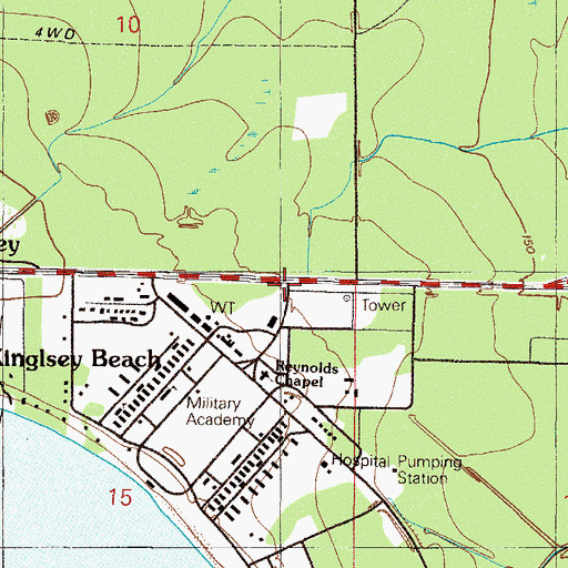 Topographic Map of Clay County Fire Rescue Camp Blanding Station 25, FL