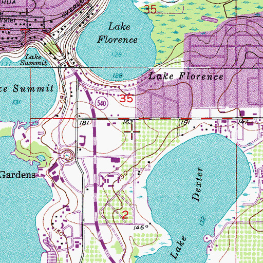 Topographic Map of Polk County Fire Department Station 589, FL