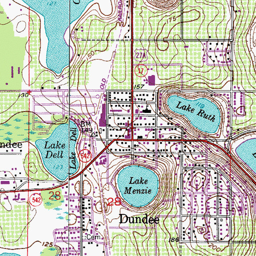 Topographic Map of Dundee Fire Department, FL