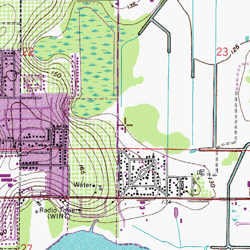 Topographic Map of Polk County Fire Department Station 5 Buckeye, FL