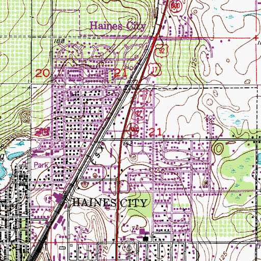 Topographic Map of Polk County Fire Department Station 640, FL