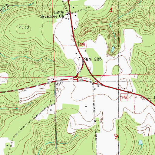 Topographic Map of Sycamore Volunteer Fire Department, FL