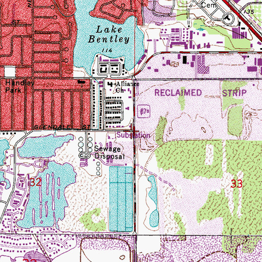 Topographic Map of Lakeland Fire Department Station 5, FL