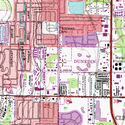 Topographic Map of Dunedin Fire Rescue Station 62, FL