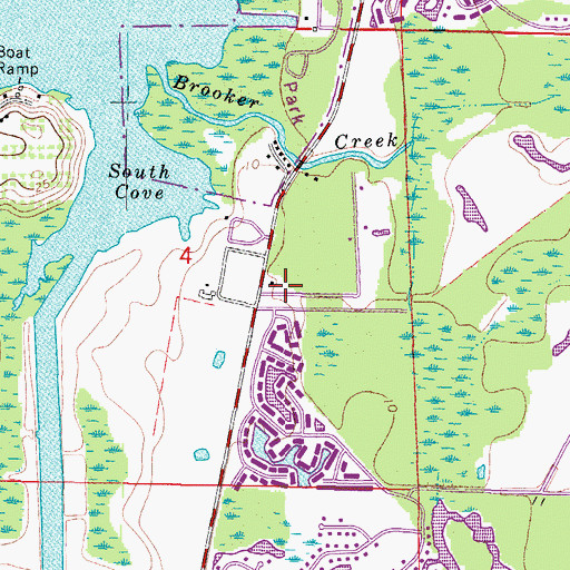 Topographic Map of East Lake Fire Tarpon Special Fire Control District Station 56, FL