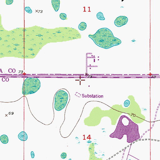 Topographic Map of Osceola Department of Fire and Emergency Medical Services Station 65, FL