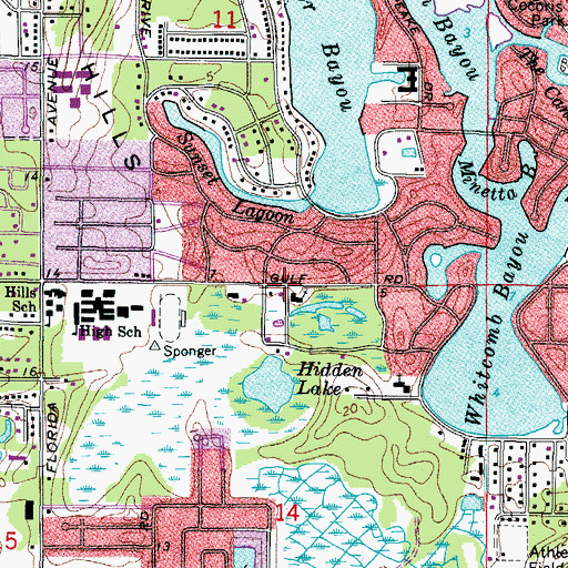 Topographic Map of Tarpon Springs Fire Rescue Station 70, FL
