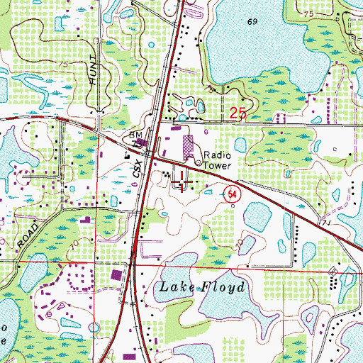 Topographic Map of Pasco County Fire Rescue Station 23, FL