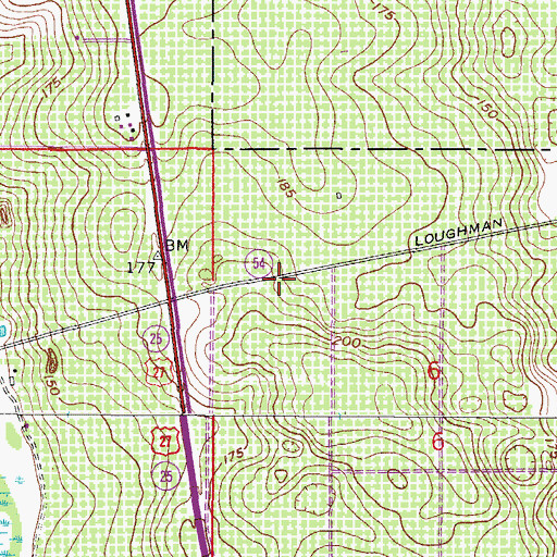 Topographic Map of Polk County Fire Department Station 30 Northridge, FL