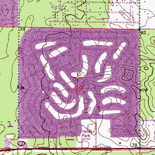 Topographic Map of Hernando High Point Volunteer Fire Department, FL