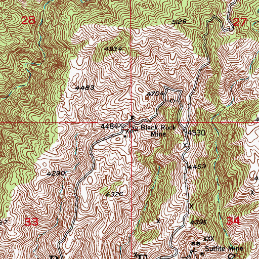 Topographic Map of Black Rock Mine, AZ