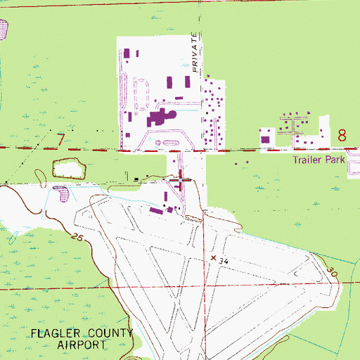 Topographic Map of Flagler County Fire Rescue 92, FL