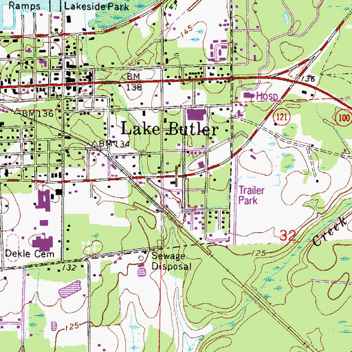 Topographic Map of Union County Department of Emergency Services, FL