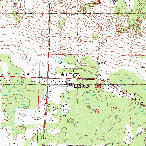 Topographic Map of Wacissa Springs Volunteer Fire and Rescue, FL