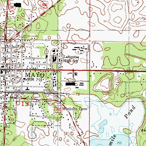 Topographic Map of May Volunteer Fire Department, FL