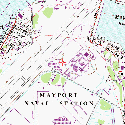 Topographic Map of Naval Station Mayport Fire Department Station 2 Crash, FL